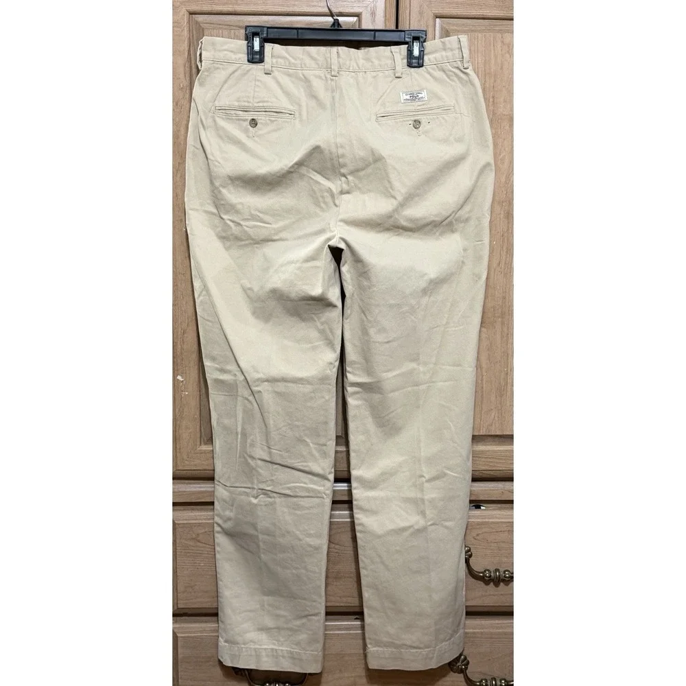 Polo Ralph Lauren Pants Mens Size 35x32 Khaki Chino Casual Cotton Preppy Trouser